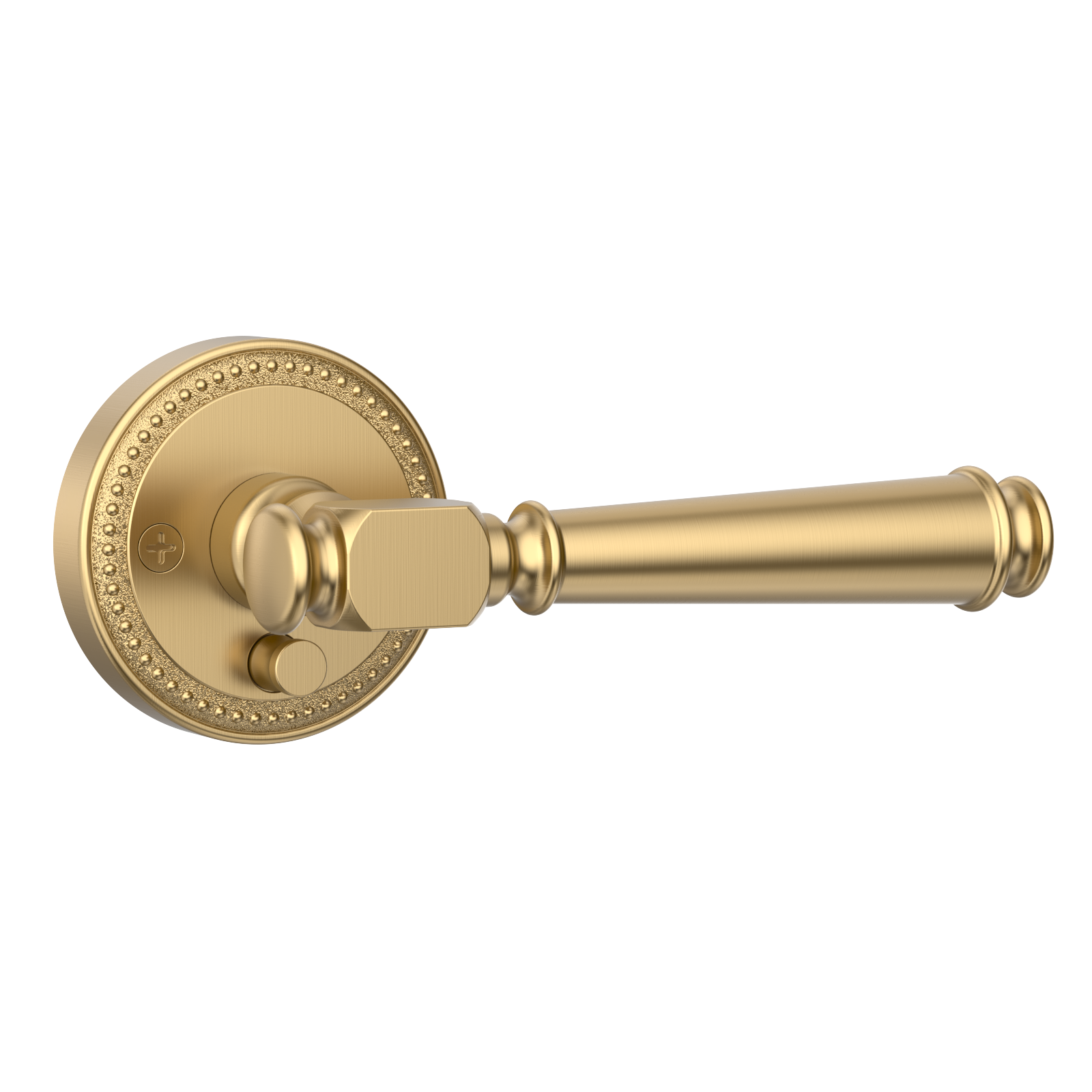 ZR12-054A Satin Champagne Bronze Door Levers with Beaded Rosette | Privacy, Passage, Dummy