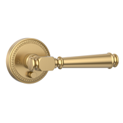 ZR12-054A Satin Champagne Bronze Door Levers with Beaded Rosette | Privacy, Passage, Dummy