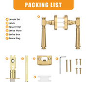 ZR12-054A Satin Champagne Bronze Door Levers with Beaded Rosette | Privacy, Passage, Dummy