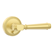 ZR12-054A Satin Champagne Bronze Door Levers with Beaded Rosette | Privacy, Passage, Dummy