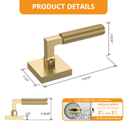 ZR01-098A Satin Champagne Bronze Door Levers, Knurled Square Rosette | Privacy, Passage, Dummy
