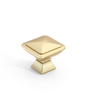 DESIGN1459 Matte Black Pyramid Square Knob for Luxury Kitchens (1" x 1")