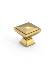 DESIGN1459 Matte Black Pyramid Square Knob for Luxury Kitchens (1" x 1")