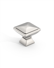 DESIGN1459 Matte Black Pyramid Square Knob for Luxury Kitchens (1" x 1")
