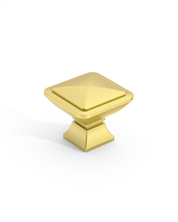 DESIGN1459 Matte Black Pyramid Square Knob for Luxury Kitchens (1" x 1")