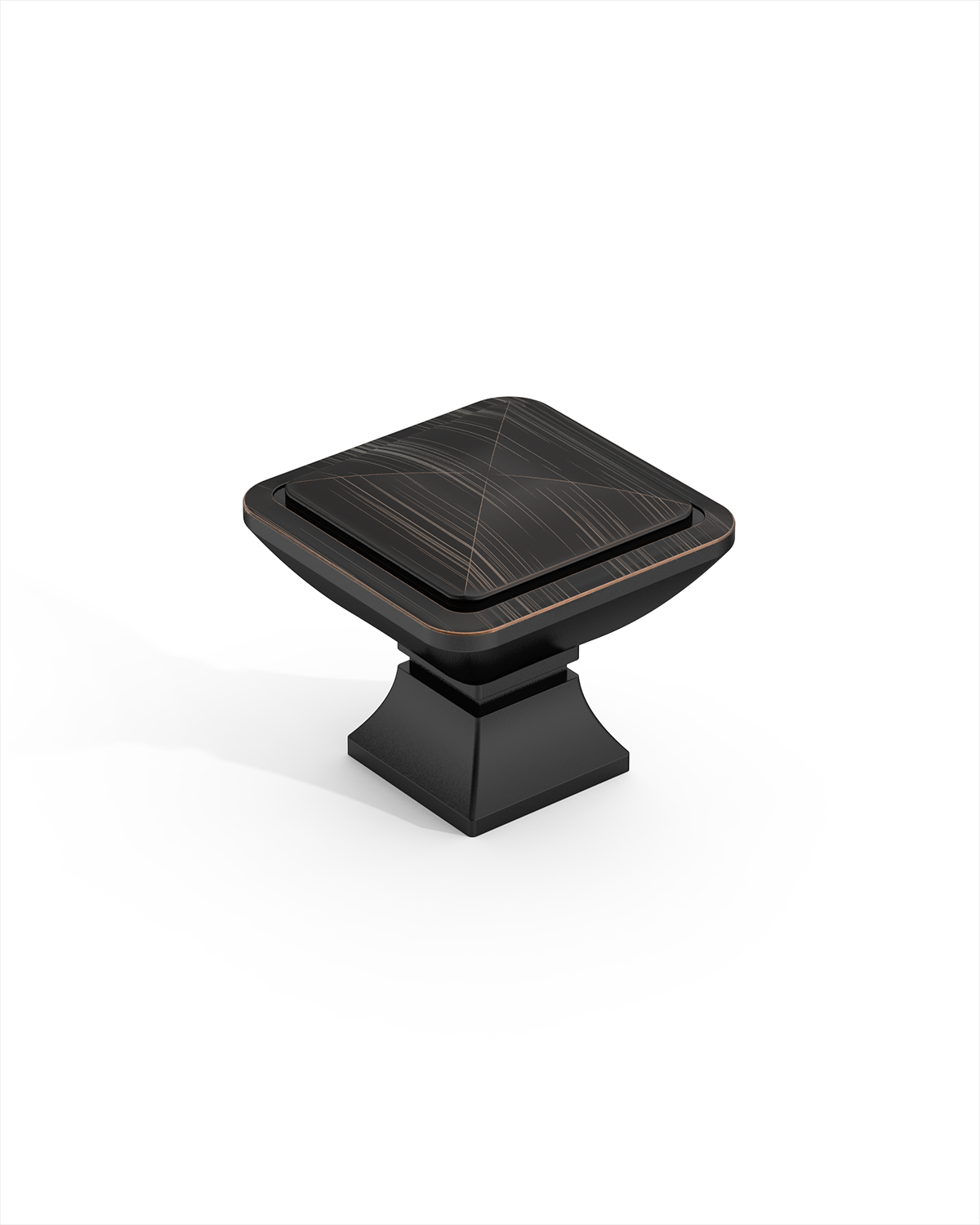 DESIGN1459 Matte Black Pyramid Square Knob for Luxury Kitchens (1" x 1")