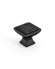 DESIGN1459 Matte Black Pyramid Square Knob for Luxury Kitchens (1" x 1")