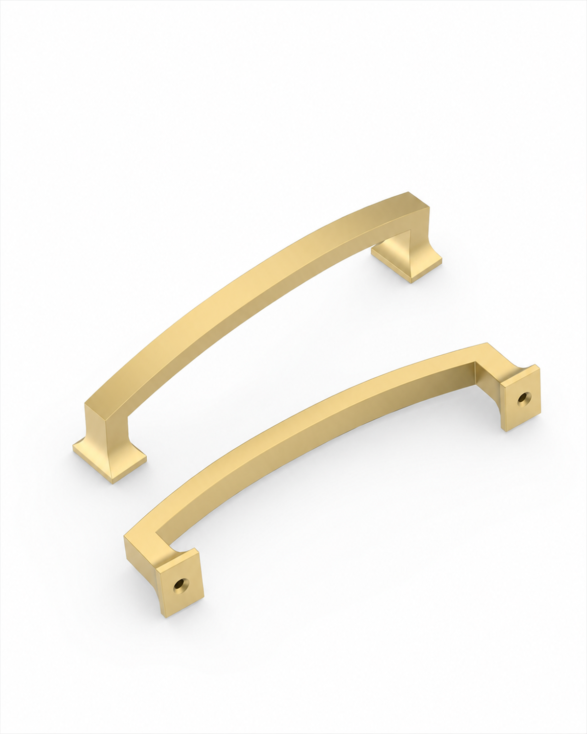 DESIGN3781 Champagne Bronze Curved Cabinet Handles - Heavy-Duty Square Foot Drawer Hardware (5" )