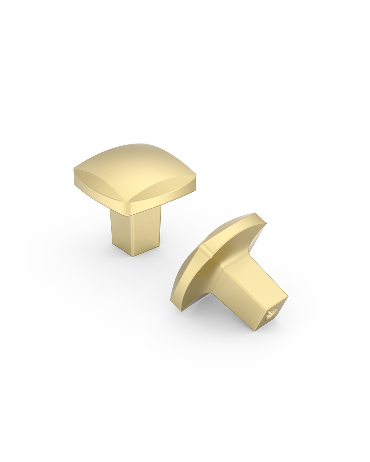 DESIGN3908 Sculptural Minimalist Matte Black Cabinet Knobs – Soft Square Drawer Pulls