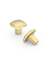 DESIGN3908 Sculptural Minimalist Matte Black Cabinet Knobs – Soft Square Drawer Pulls