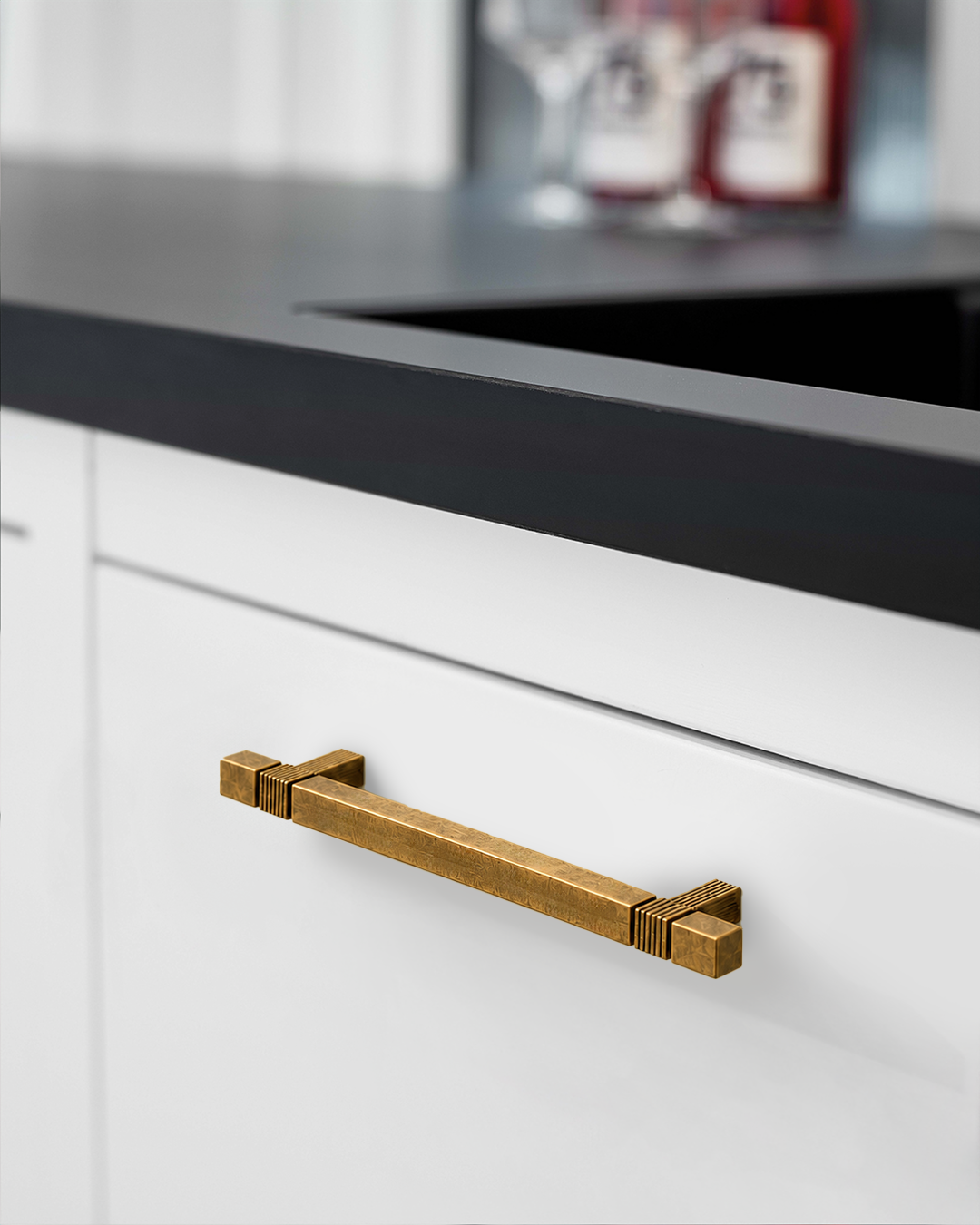 DESIGN3909 Champagne Bronze Cabinet Pulls | Square Cabinet Handles for Cabinets & Drawers