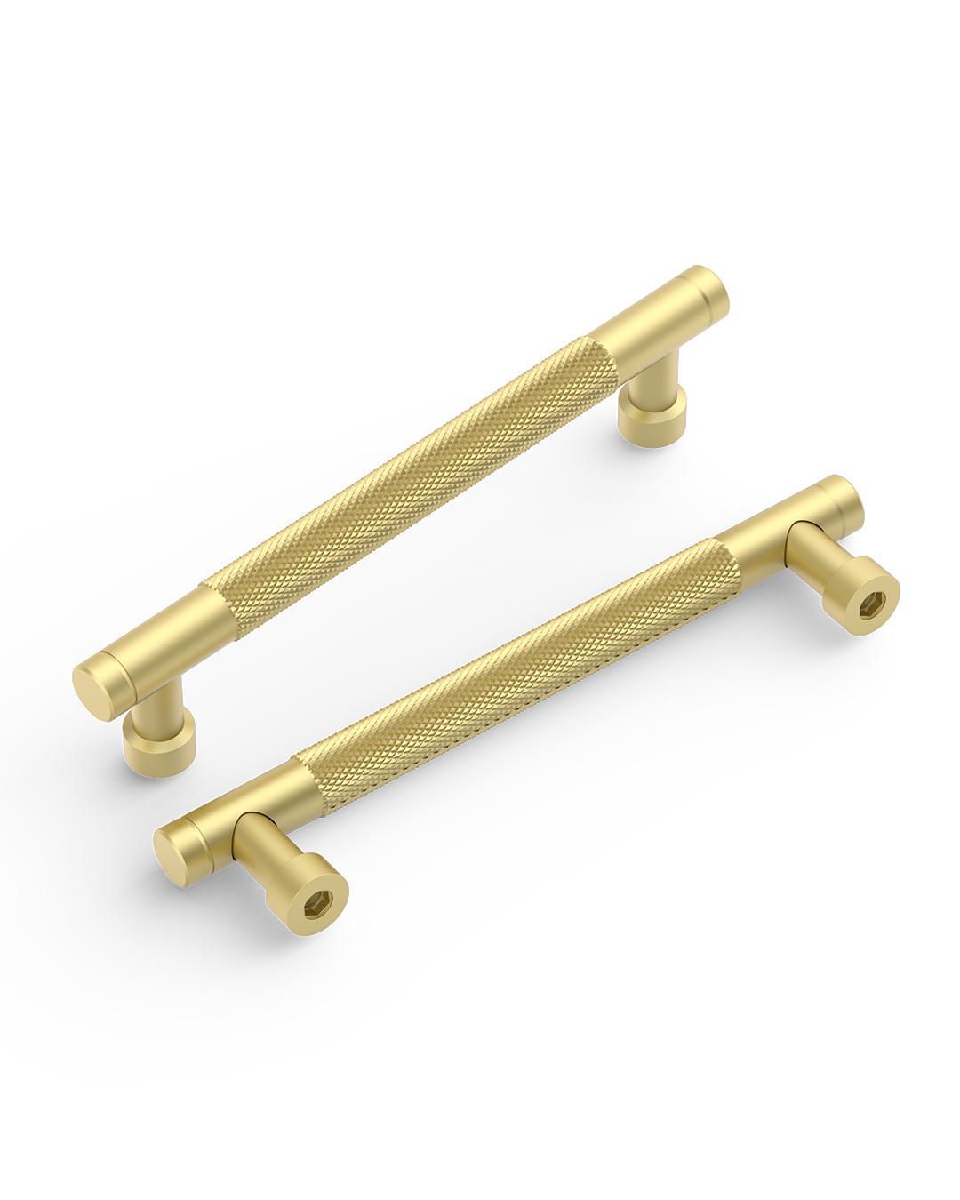 DESIGN4483 Brushed Gold Knurled Cabinet Handles - Heavy-Duty Modern Drawer Pulls (5")