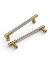 DESIGN4483 Brushed Gold Knurled Cabinet Handles - Heavy-Duty Modern Drawer Pulls (5")
