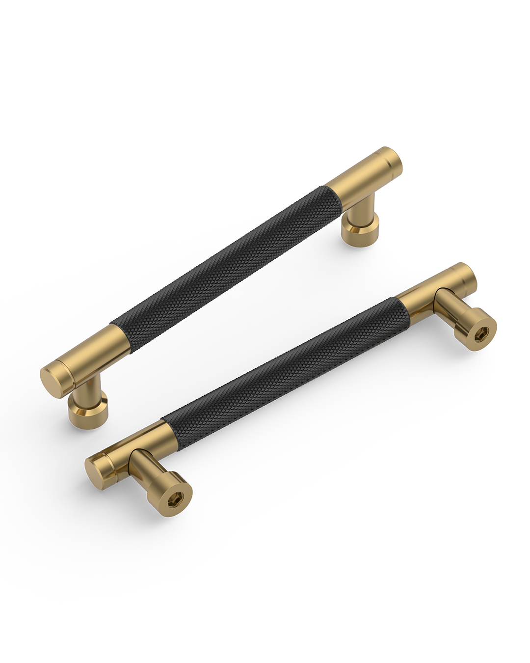 DESIGN4483 Brushed Gold Knurled Cabinet Handles - Heavy-Duty Modern Drawer Pulls (5")