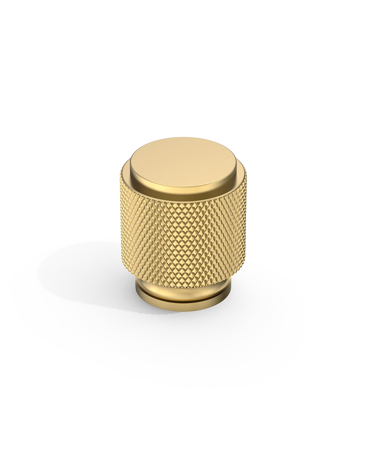 DESIGN4483 Solid Metal Knurled Cylinder Knob for Luxury Kitchens | 1" Diameter, Brushed Satin Nickel