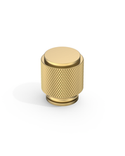 DESIGN4483 Solid Metal Knurled Cylinder Knob for Luxury Kitchens | 1" Diameter, Brushed Satin Nickel