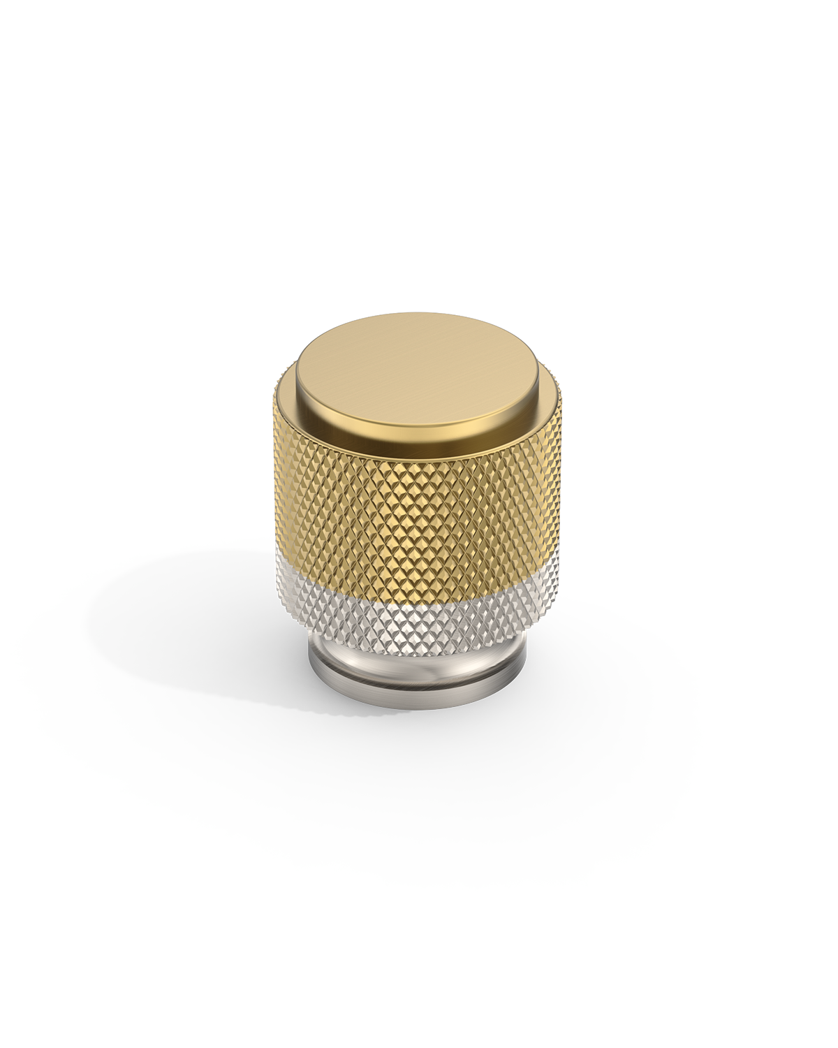 DESIGN4483 Solid Metal Knurled Cylinder Knob for Luxury Kitchens | 1" Diameter, Brushed Satin Nickel