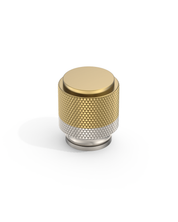 DESIGN4483 Solid Metal Knurled Cylinder Knob for Luxury Kitchens | 1" Diameter, Brushed Satin Nickel