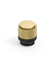 DESIGN4483 Solid Metal Knurled Cylinder Knob for Luxury Kitchens | 1" Diameter, Brushed Satin Nickel