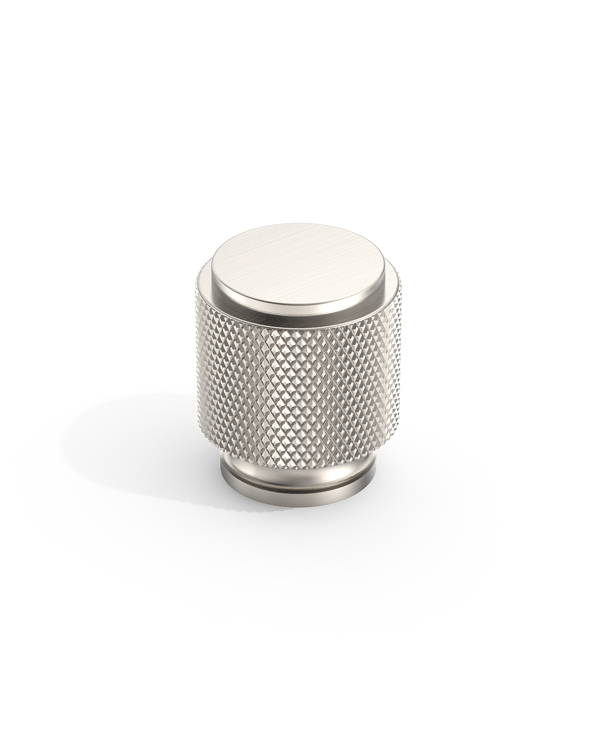DESIGN4483 Solid Metal Knurled Cylinder Knob for Luxury Kitchens | 1" Diameter, Brushed Satin Nickel