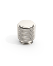 DESIGN4483 Solid Metal Knurled Cylinder Knob for Luxury Kitchens | 1" Diameter, Brushed Satin Nickel