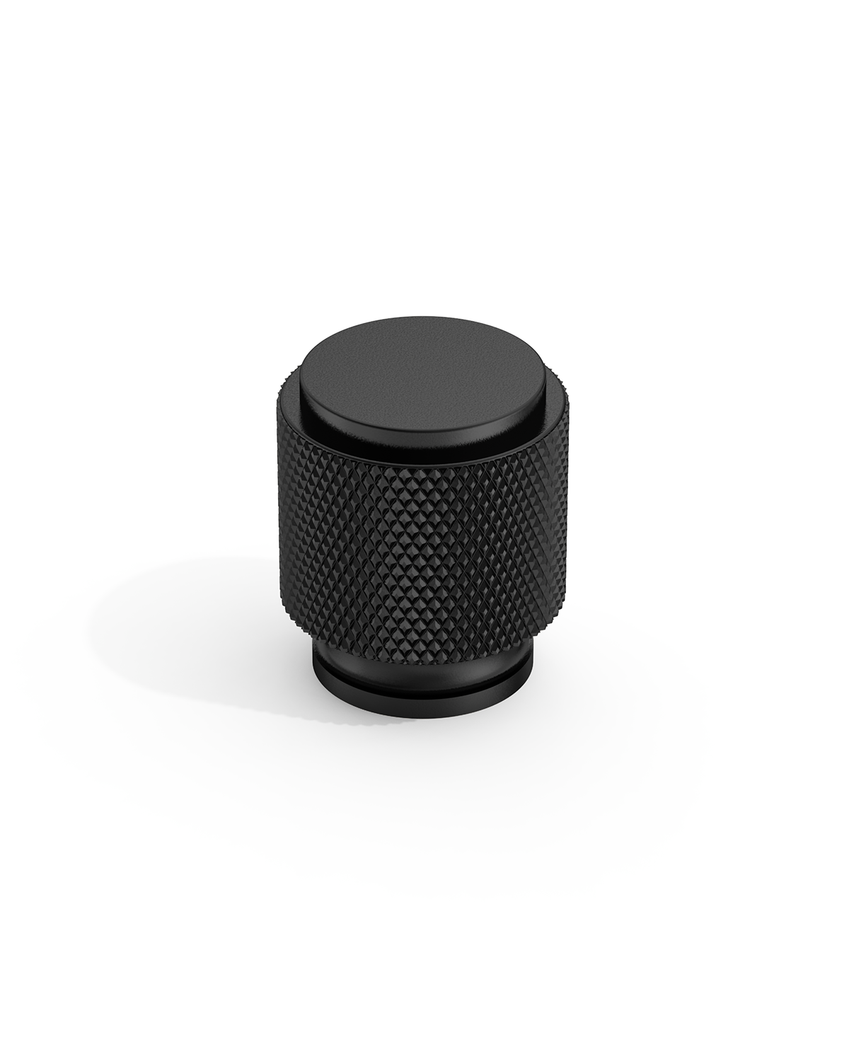 DESIGN4483 Solid Metal Knurled Cylinder Knob for Luxury Kitchens | 1" Diameter, Brushed Satin Nickel