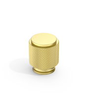 DESIGN4483 Solid Metal Knurled Cylinder Knob for Luxury Kitchens | 1" Diameter, Brushed Satin Nickel