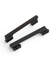 Design4504 Matte Black Solid Metal Concave Bar Pull for Modern Kitchens (5" Hole Center)