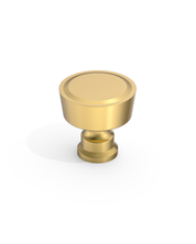 DESIGN4592 Stepped Knobs | Sage Green & White Shaker Cabinets (Champagne Bronze)
