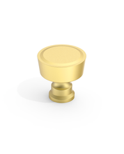 DESIGN4592 Stepped Knobs | Sage Green & White Shaker Cabinets (Champagne Bronze)