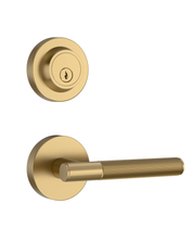 Z002-124A Matte Black Front Door Lock Set with Deadbolt – Rich Minimalist Knurled Entry Lever Combo