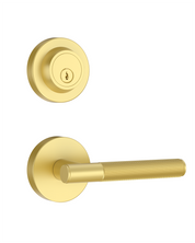 Z002-124A Matte Black Front Door Lock Set with Deadbolt – Rich Minimalist Knurled Entry Lever Combo