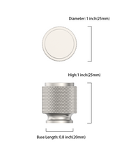 DESIGN4483 Solid Metal Knurled Cylinder Knob for Luxury Kitchens | 1" Diameter, Brushed Satin Nickel