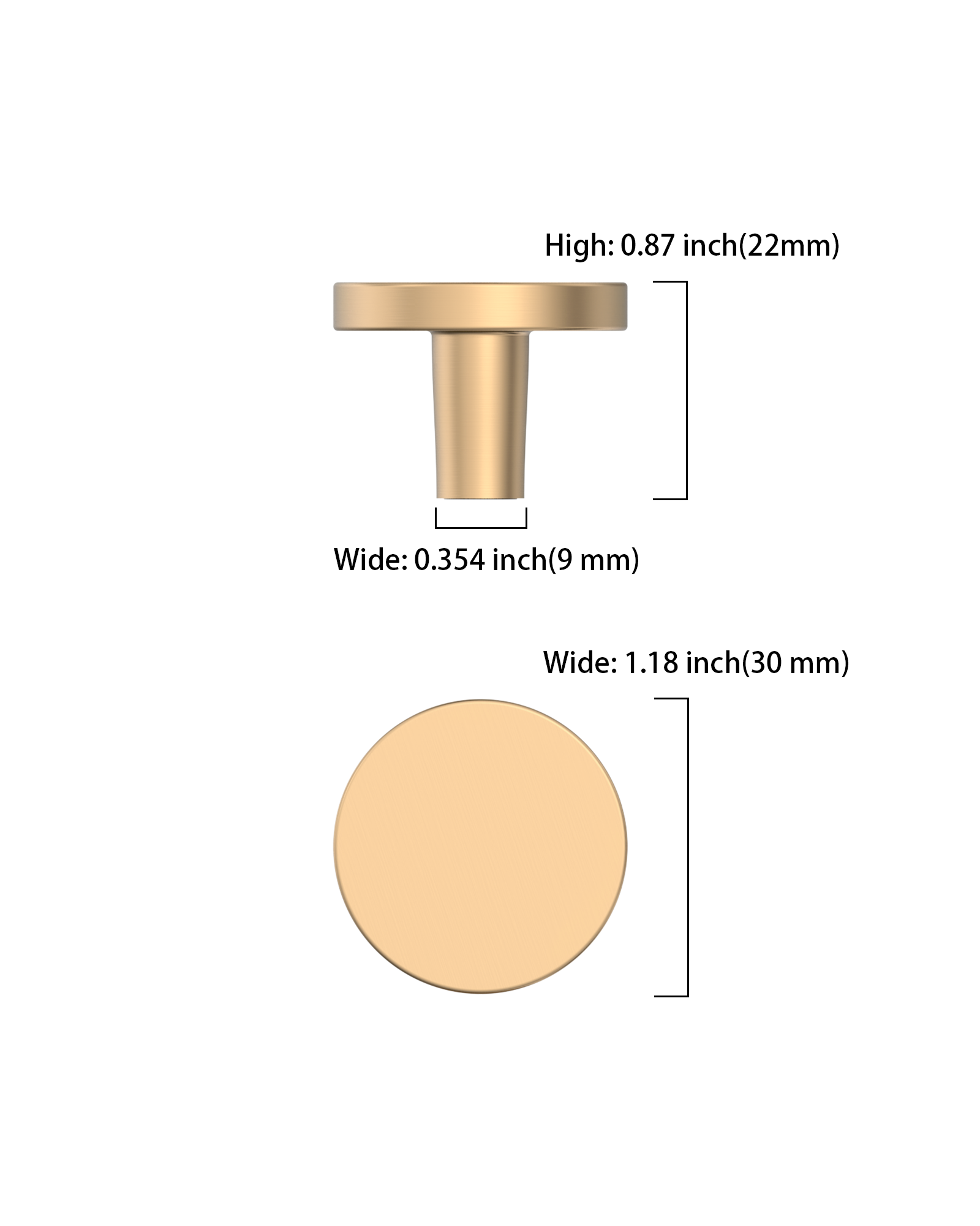 DESIGN1007 Champagne Bronze Cabinet Knobs | Round Drawer Pulls for Kitchen Cabinets