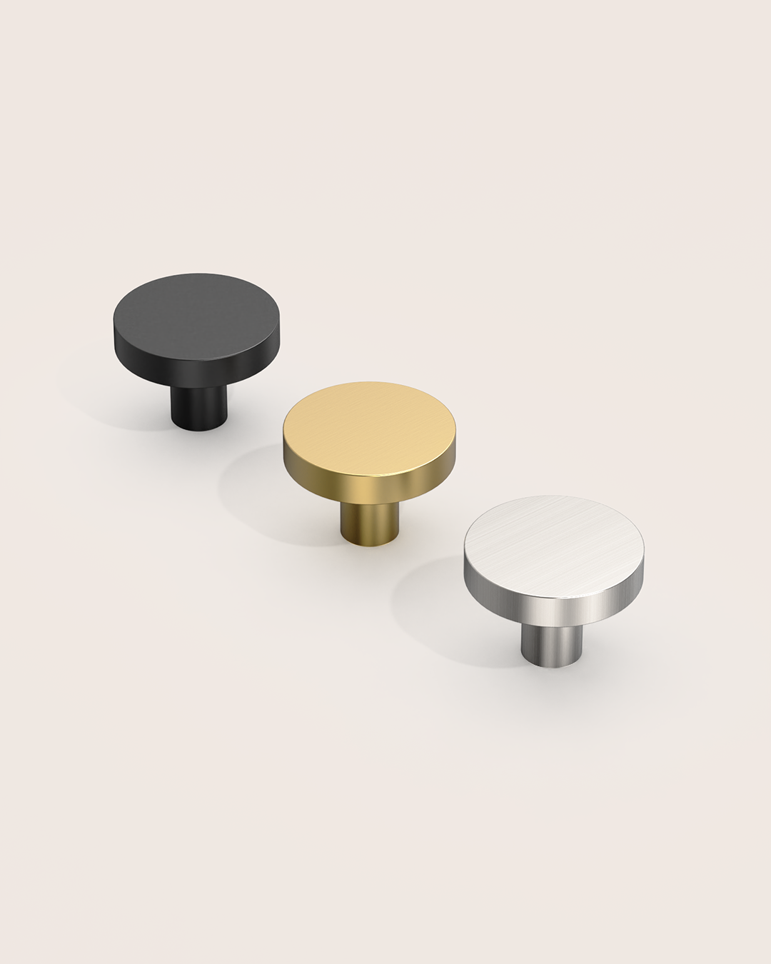 DESIGN1007 Warm Minimalist Flat Disc Cabinet Knobs