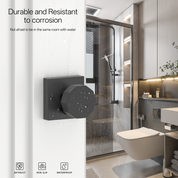 ZR01-101Z Matte Black Door Knobs, Warm Minimalism Octagonal Square Rosette | Privacy
