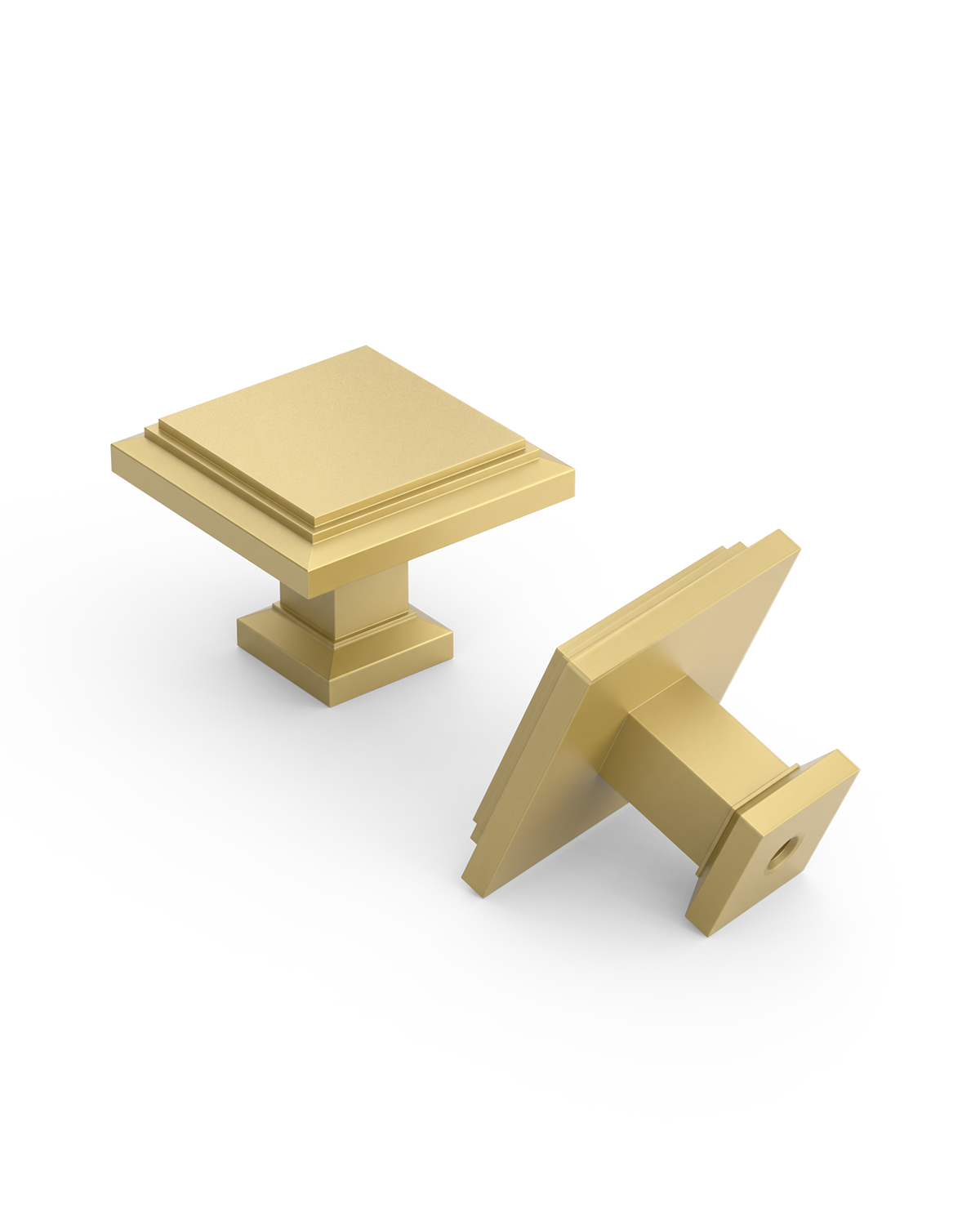 DESIGN1071 Matte Black Modern Square Knobs - Heavy-Duty Kitchen & Dresser Hardware | 1.26" Length
