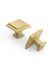DESIGN1071 Matte Black Modern Square Knobs - Heavy-Duty Kitchen & Dresser Hardware | 1.26" Length