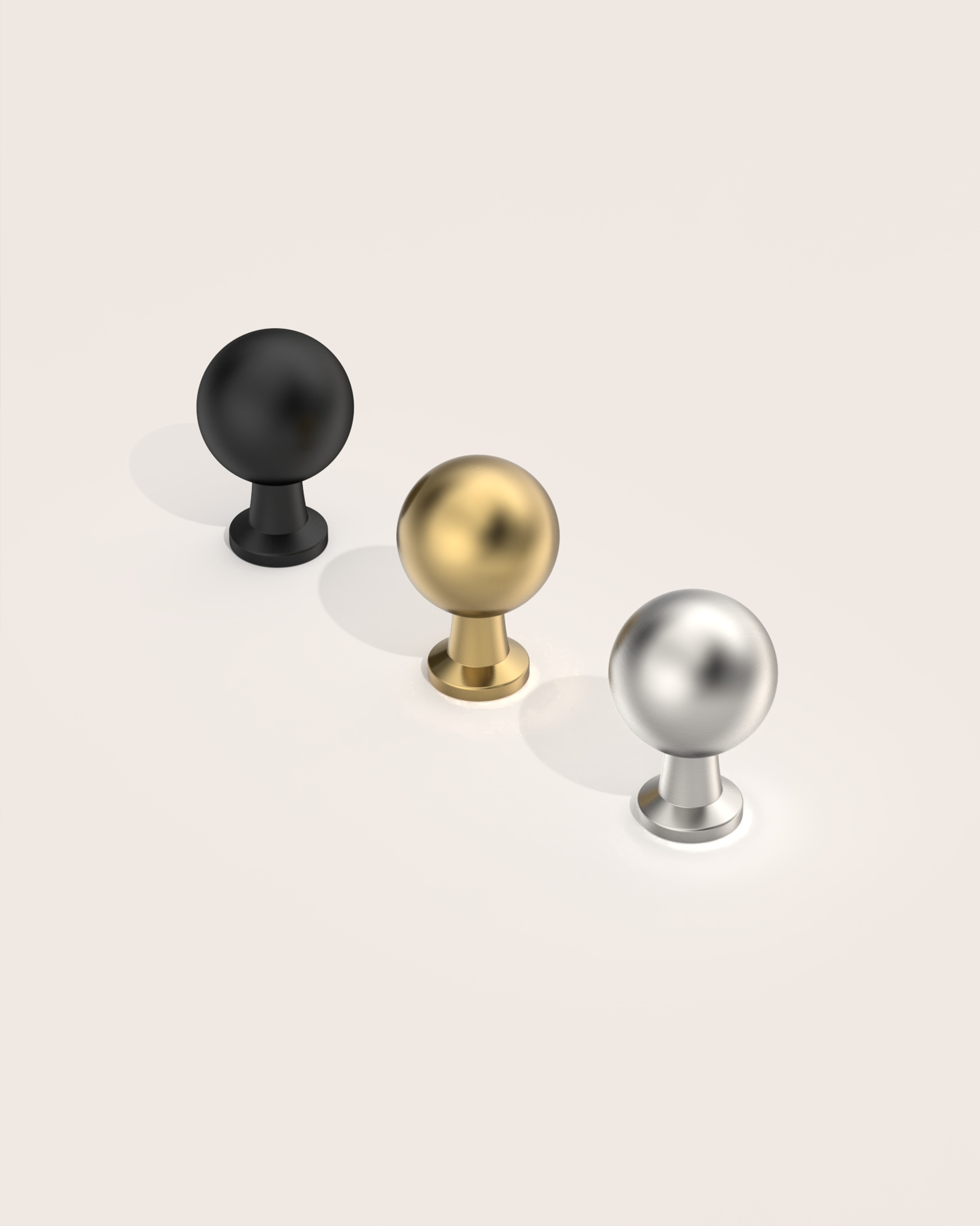 DESIGN3307 Champagne Brass Cabinet Knobs | Ball-Shaped Cabinet Pulls