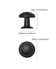 DESIGN1128 Mushroom Knobs for Rustic Shaker Cabinets | 1.3" Diameter, Antique Brass