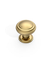DESIGN1128 Mushroom Knobs for Rustic Shaker Cabinets | 1.3" Diameter, Antique Brass