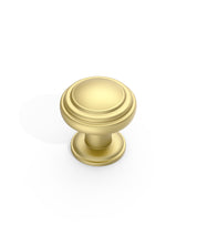 DESIGN1128 Mushroom Knobs for Rustic Shaker Cabinets | 1.3" Diameter, Antique Brass