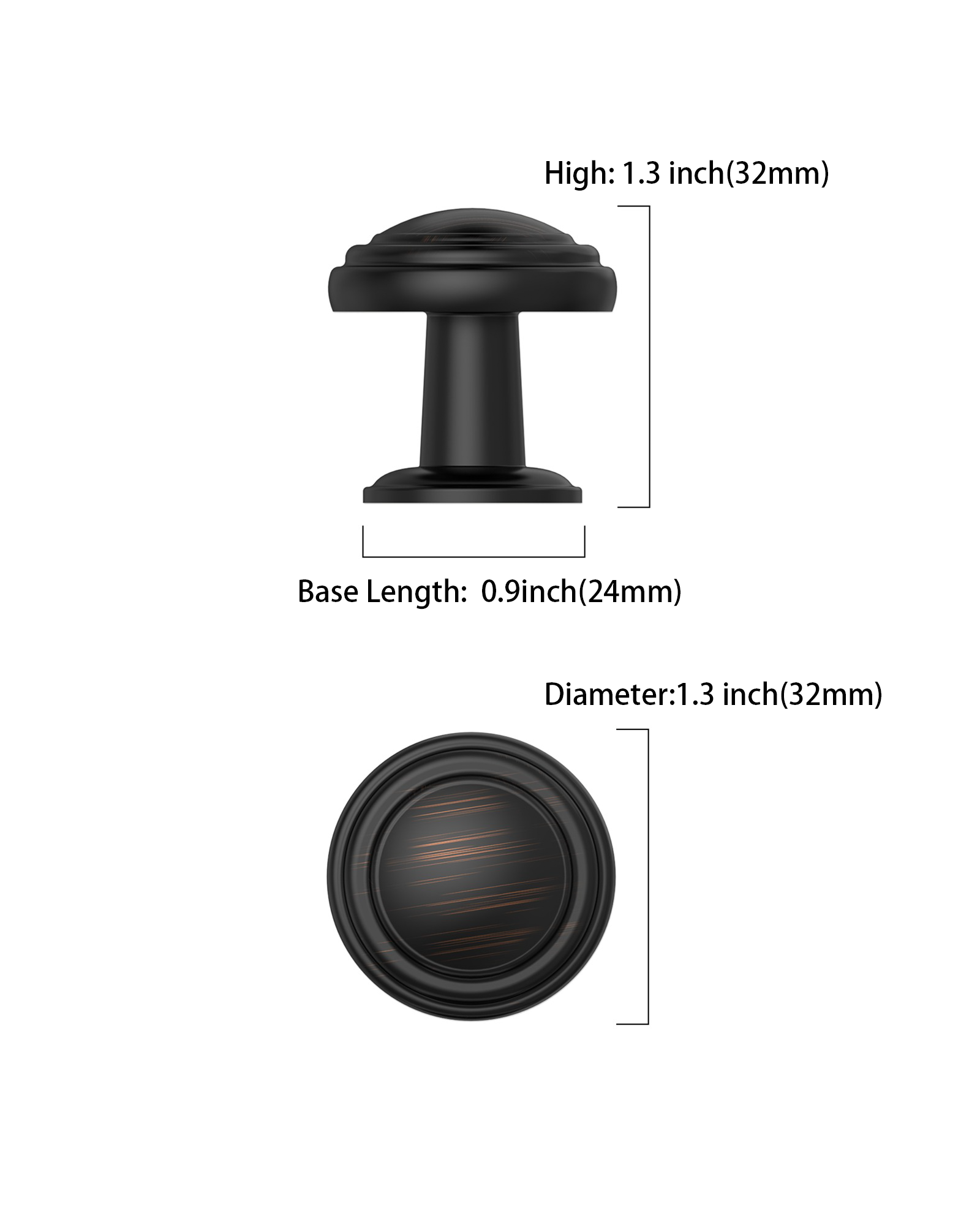 DESIGN1128 Mushroom Knobs for Rustic Shaker Cabinets | 1.3" Diameter