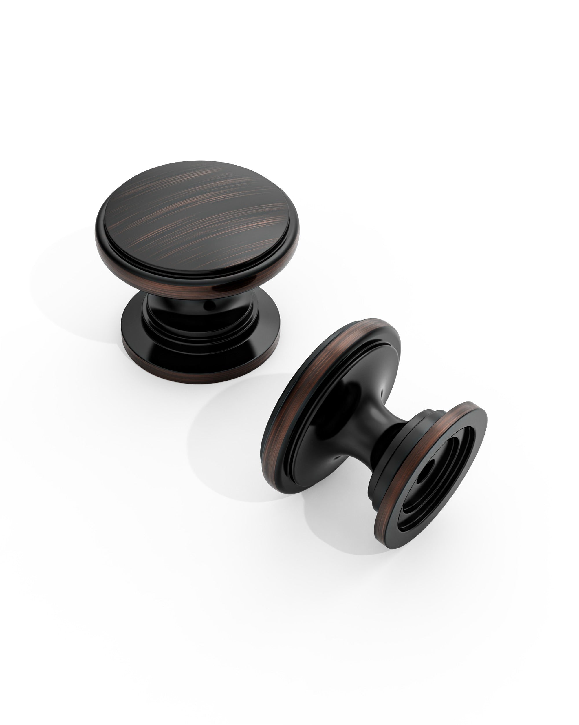 DESIGN1192 Brushed Gold Button Knobs for White & Navy Blue Cabinets | 1.18" Wide