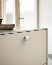 DESIGN1192 Brushed Gold Button Knobs for White & Navy Blue Cabinets | 1.18" Wide