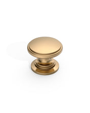 DESIGN1192 Brushed Gold Button Knobs for White & Navy Blue Cabinets | 1.18" Wide