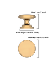 DESIGN1192 Button Knobs for White & Navy Blue Cabinets | 1.18" Wide