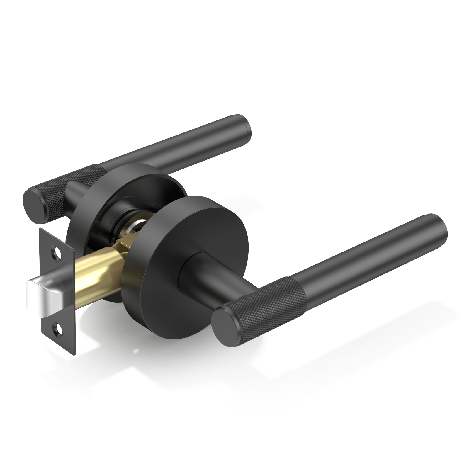 ZR02-123A Champagne Bronze Door Handle Knurled Lever Modern Style | Privacy, Passage, Dummy