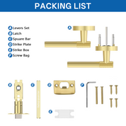 ZR02-123A Champagne Bronze Door Handle Knurled Lever Modern Style | Privacy, Passage, Dummy