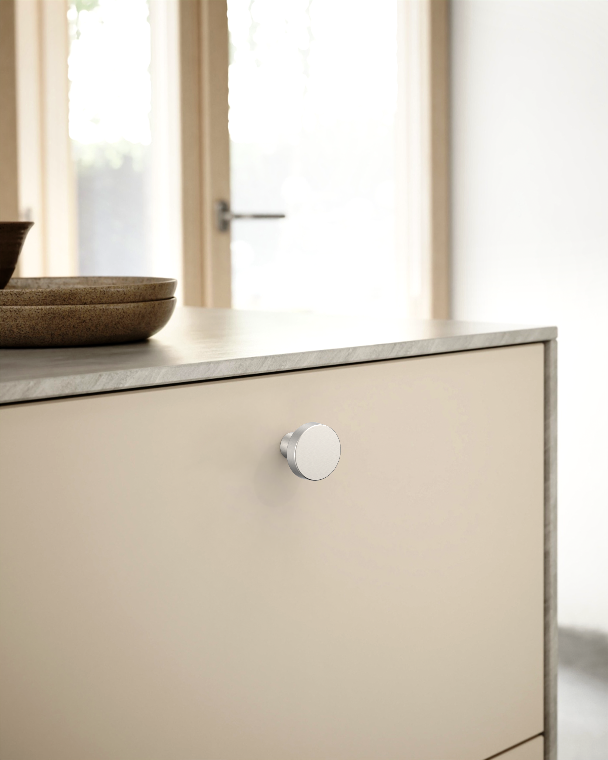 DESIGN1452 Matte Black Cabinet Knobs – Single Hole Drawer Pulls for Kitchen Cabinets